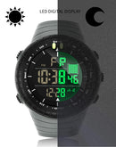 SANDA Men's Electronic Watch Outdoor Sports LED Analog Digital Alarm Clock Chronograph Multifunction Waterproof Men's Wristwatch
