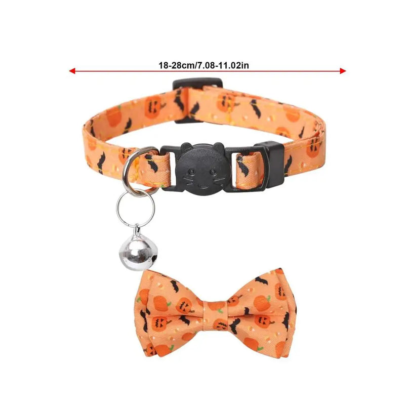 Dog Collar With Bowtie Halloween Removeable Bow Tie With Ringing Bell Dogs Cats Costumes Accessories For Traveling Photography