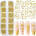 1000Pcs Gold Star Moon Glitter Nail Charms Metal Tips Slice Rivet DIY 3D FlatBack Nail Art Decorations Nails Jewelry Accessories