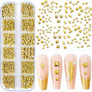 1000Pcs Gold Star Moon Glitter Nail Charms Metal Tips Slice Rivet DIY 3D FlatBack Nail Art Decorations Nails Jewelry Accessories