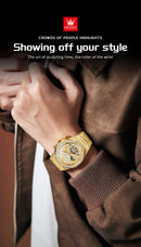 OLEVS 9805 High end Men Watches  Waterproof Moon Phase Diamond Dial Fashion Luxury Mechanical Watch Skeleton Original Wristwatch