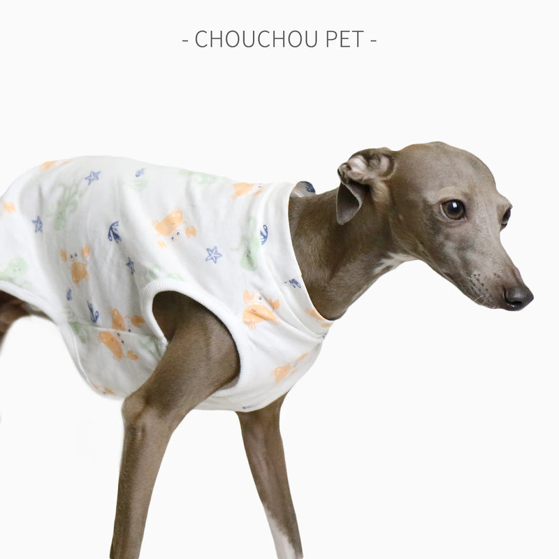 Dog Summer Clothes Italian Greyhound Whippet Summer Vest Cotton Printed Dog Clothes