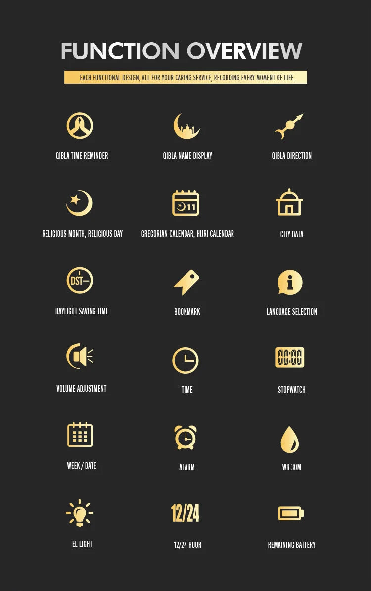 SKMEI 2139 Steel Muslim Azan Digital Watch Mens Back Light Waterproof  Wristwatch Prayer Qibla Compass Alarm Clock watch 1861