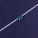 Stonefans Fashion Green Crystal Pendant Necklace Chain for women Simple Jewelry Statment Rhinestone Choker Colllar Chain Gfts