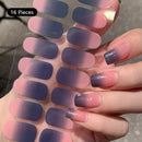 16Tip White Pink Full Cover Nail Sticker Self-Adhesive Simple Gradient Effect Full Nail Wraps DIY Nail Art Making Manicure Autum