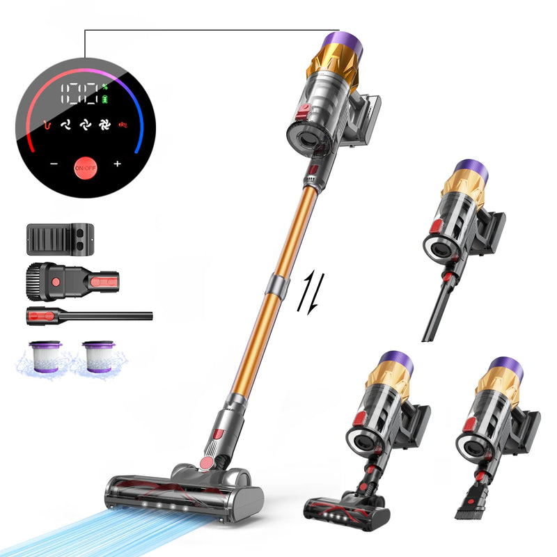 V18 Wireless Handheld Vacuum Cleaner 45kPa 550W Powerful 6 in 1 Cordless Vacuum Cleaner LED Display Handheld Sweeper Machine