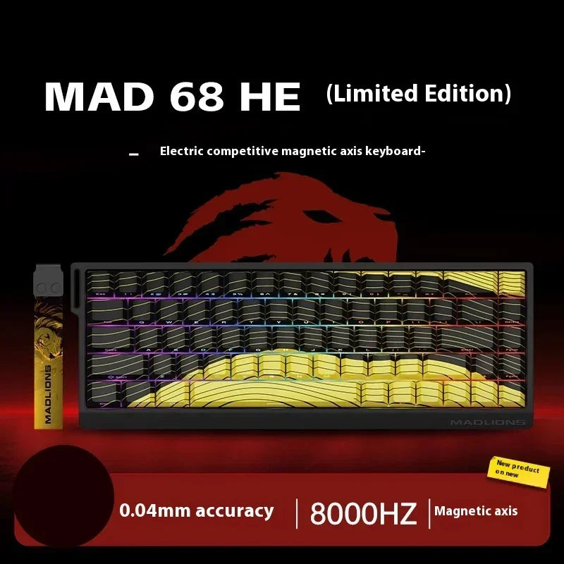 AI MADLIONS Mad60 Mad68 HE Mechanical Keyboard Magnetic Switch Madcatz Mad60he Wired Game Keyboard Rapid Trigger Custom Keyboard