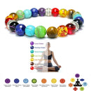 Fashion 7 Chakra Beads Bracelet Natural Stone Black Rope Braided Yoga Reiki Healing Balance Bracelets & Bangles Meditation Gift