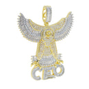 New Iced Out Bling CZ Letter Cross Pendant Necklace Various Design 5A Zircon Two Tone Color Badge Charm Men's Hip Hop Jewelry