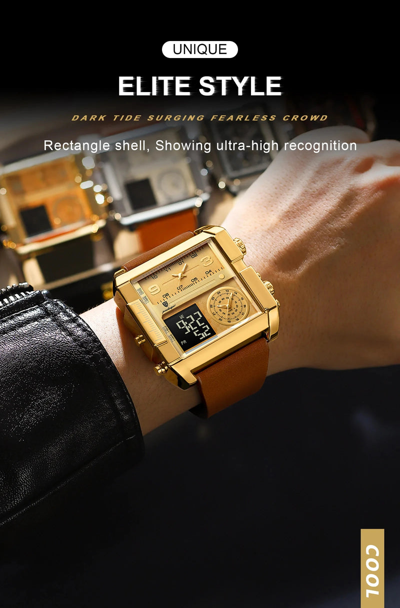 POEDAGAR Luxury Man Watch Quartz Waterproof Luminous Date Chronograph Leather Men Wristwatch Military Sports Men's Watches Reloj