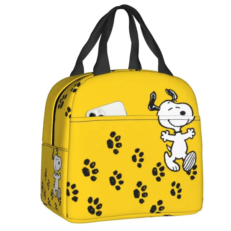 Custom Rock Tees Group Walk Snoopy Lunch Bag Women Cooler Thermal Insulated Lunch Boxes for Kids School
