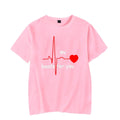 Summer Couple Heart Beats for You Print T Shirt Causal Women Man Tee Shirt Couples T Shirts O Neck Tops Harajuku Lovers Clothing