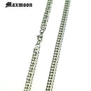 Maxmoon Miami Cuban Stainless Steel Chain Bracelets Men 7mm Flat Curb Bracelet Hip Hop Rock Sports Jewelry Customize Wholesale