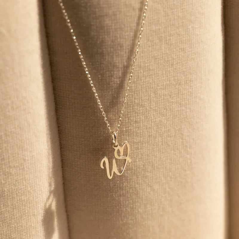 women Initial Necklace Art Letter A-Z Charm Pendant Necklace Women's Minimalism Jewelry Gift Stainless Steel Jewelry Wholesale