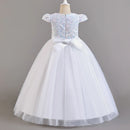 Puffy Girls Party Dress Elegant Kids Wedding Gala Prom Gown Sequin Bow Children Birthday Princess Dress For Girl Clothes 5-14Yrs