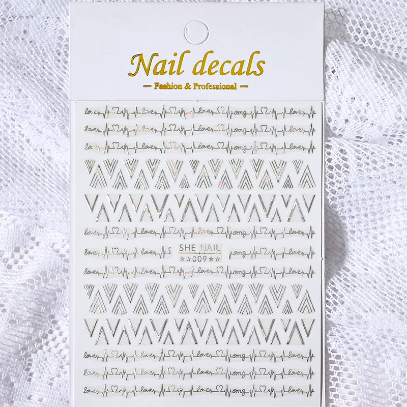 1 Pc Nail Strip Stickers Black/Gold/Rose Gold/Silver Metal Strip Tape Nail Art Adhesive DIY Foil Tips Nail Sticker Decals NK11