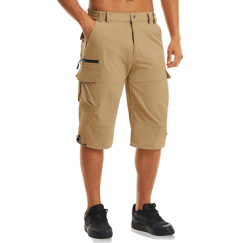 MAGCOMSEN Summer Men's Shorts Quick-drying Lightweight with 7 Pockets Waterproof 3/4 Shorts for Fishing Hiking
