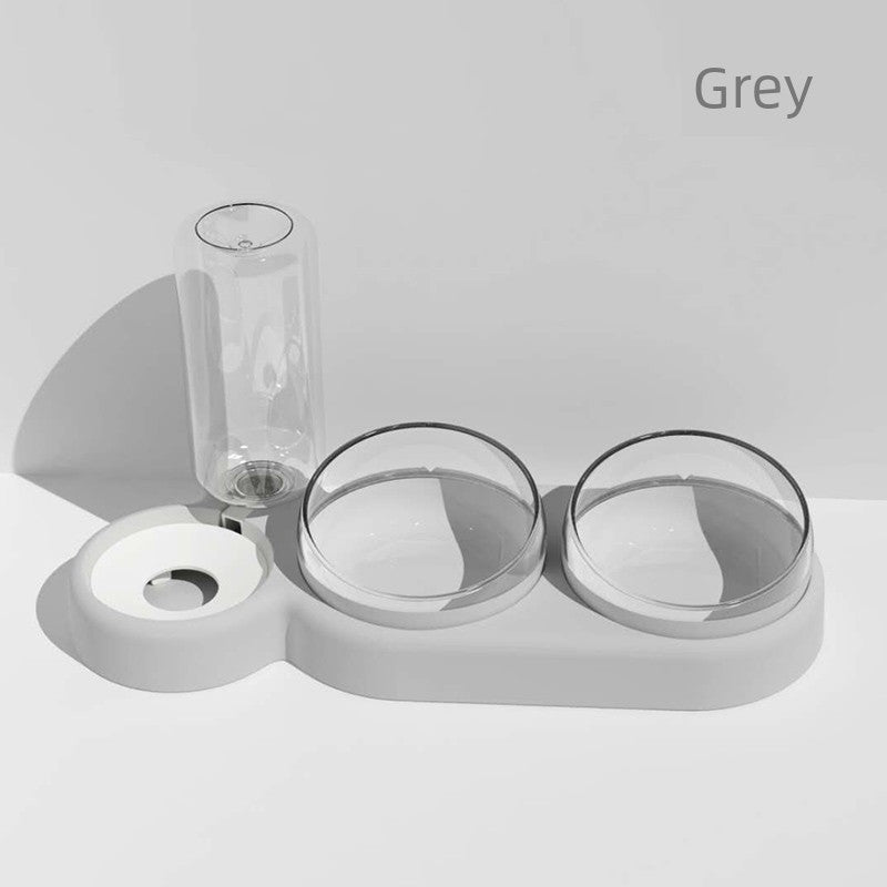 Cat Bowl Glass Cat Food Holder Double Bowl Dog Bowl Pet Bowl Cat Food Bowl Water Bowl Cat Supplies Protection Cervical Spine Anti-Tumble