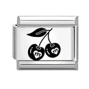 Sweet Red Cherry Bow Knot Heart Pendant Cherry Italian Charm Links Fit 9mm Stainless Steel Bracelet Women Jewelry DIY Making