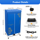 Electric Clothes Dryer Cabinet Portable Hot Air Dryer Foldable Heating Ventilation Wardrobe Heating with Remote Control