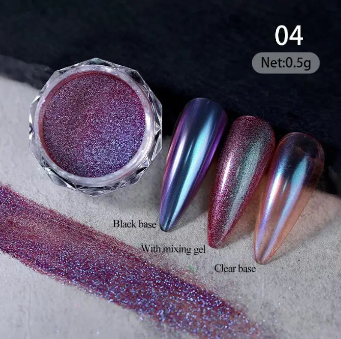 1Jar Aurora Chameleon Snowflake Ultra-Thin Iridescent Nail Sequins Holographic Opal EyeShadow Ice Glitter Nail Chameleon Flakes
