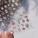 1Pcs Luxury Gold Christmas Nail Decorations Stickers Press on Nails 5D Laser Snowflake Christmas Tree Nail Art Sticker Decal DIY