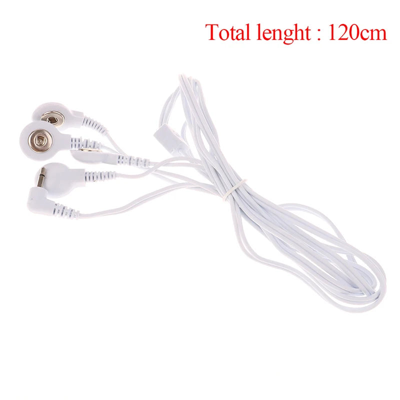 2/4Button 2/4pin Electrotherapy Electrode Lead Electric Shock Wires Cable For Massager Connection Cable Massage And Relaxation