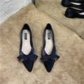 Bow Pointed Single Shoes Women's Flat Ballet Women's Shoes Spring 2022 New Versatile Soft Sole Bridesmaid Shoes Large Size 46