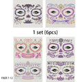 Face Festival Tattoo Costume Party Stickers Halloween Waterproof Temporary Tattoo Stickers Makeup Body Dress Up Decoration