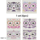 Face Festival Tattoo Costume Party Stickers Halloween Waterproof Temporary Tattoo Stickers Makeup Body Dress Up Decoration