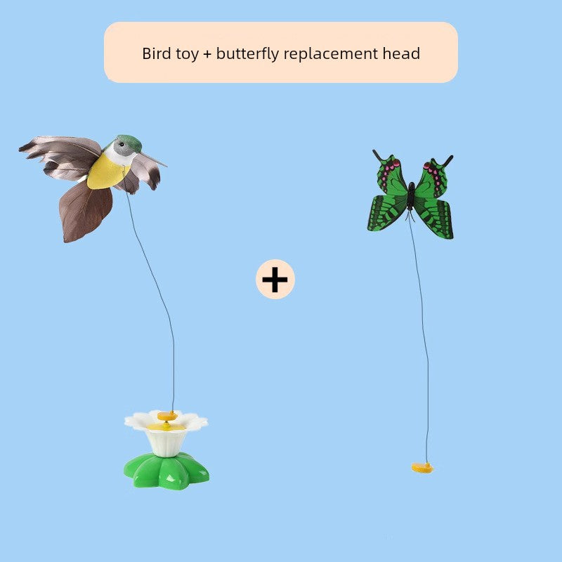 Cat Toy Automatic Cat Teaser Electric Rotate Bird Butterfly Toys Consumes Physical Strength Play Self-Hi Relieving Stuffy Handy Gadget