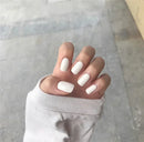 24pcs Wine Red Long Round Coffin Fake Nails With Glue Finished Art Full Cover Artificial Wearing False Nails Press On Nails Set