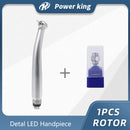 طقم مقبض الأسنان مع محمل سيراميكي وضوء LED عالي السرعة و3 رذاذ ماء مع دوار وفتحتين وربع فتحة ومولد كهربائي وزر ضغط توربيني هوائي