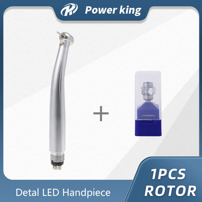 طقم مقبض الأسنان مع محمل سيراميكي وضوء LED عالي السرعة و3 رذاذ ماء مع دوار وفتحتين وربع فتحة ومولد كهربائي وزر ضغط توربيني هوائي