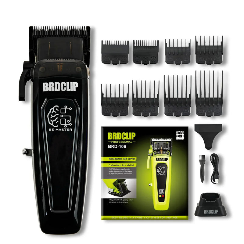 Professional BRDCLIP BRD106 2025 New Hair Clipper 7500RPM 5 Speed Control Hair Salon Trimmer DLC Blade with Charging Base Barber