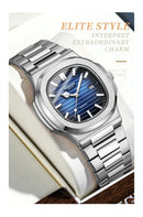 Classic Retro Brand Men Watch Business Steel Belt Calendar Luminous Waterproof Square Male Clock Fashion Quartz Watches gift