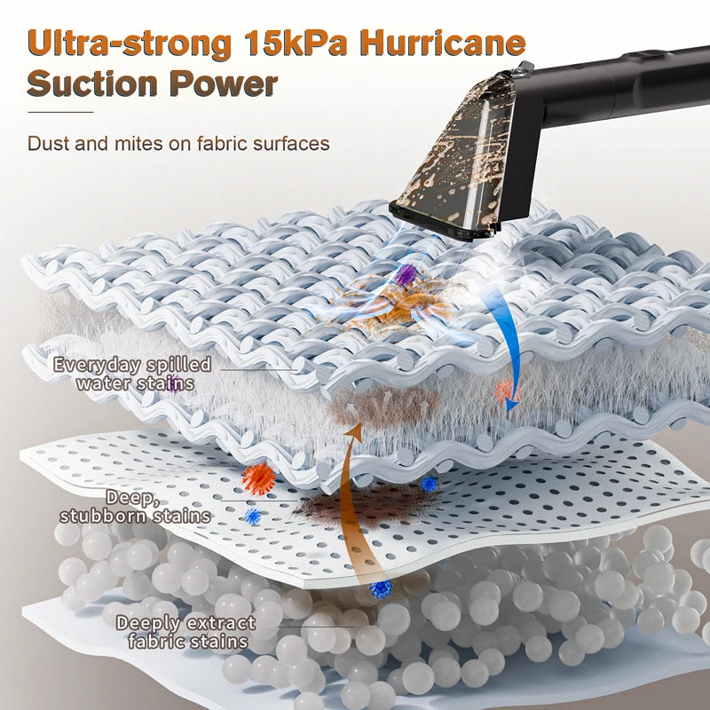 C988 1650W  Hot and Steam Clean Machine Vacuum Cleaner Spray 13KPA Touch Screen 4 cleaning mode Smart Voice Handheld Carpet Clea