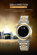 SKMEI 2139 Steel Muslim Azan Digital Watch Mens Back Light Waterproof  Wristwatch Prayer Qibla Compass Alarm Clock watch 1861