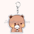 Llavero con diseño de Bubu Dudu, pareja de enamorados, oso panda, accesorios para bolso, colgante, joyería, regalos para amantes.