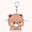 Llavero con diseño de Bubu Dudu, pareja de enamorados, oso panda, accesorios para bolso, colgante, joyería, regalos para amantes.