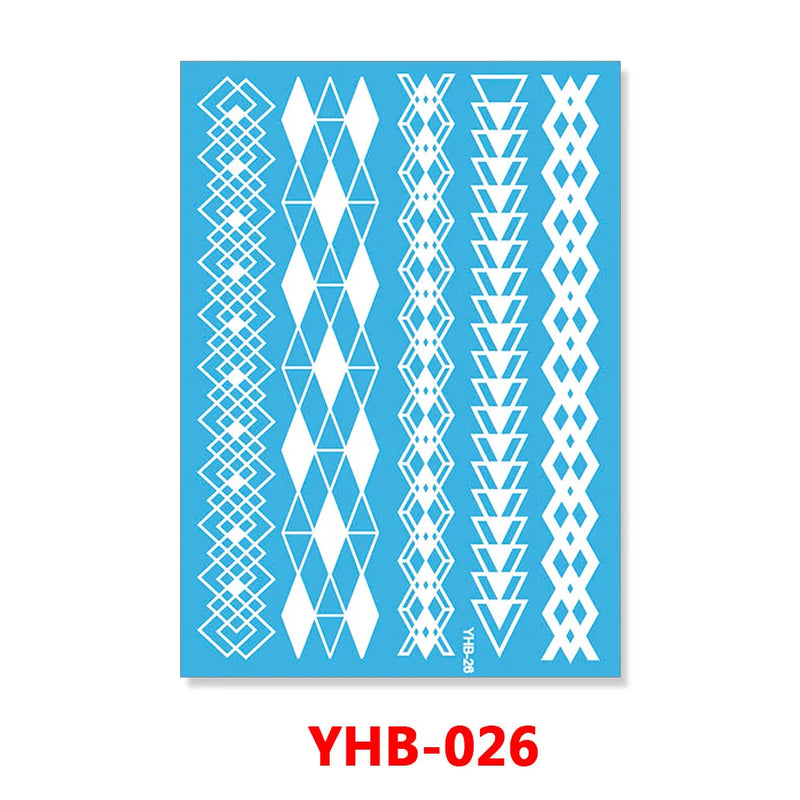 1PC Hanna Lace Tattoo Sticker White Silk Printing Waterproof Disposable Tattoo for Arm Sexy Bracelet