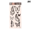 1Sheet Waterproof Temporary Tattoo Sticker 3D Butterfly Theme Fake Tattoo for Women Body Leg Arm Art
