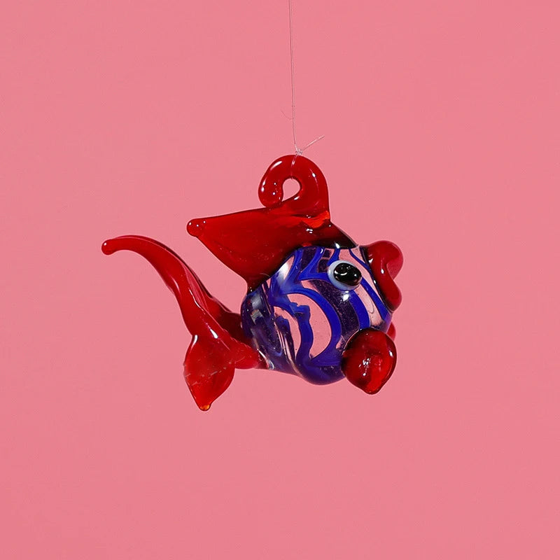 Floating Glass Tropical Fish Mini Figurine Pendant Aquarium Decoration Accessories Japanese Style Sea Animal Tiny Statue Fish