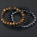 8mm 3Pcs/Set Natural Stone Bracelet Rose Quartz Opal Turquoise Amethysts Hematite Jaspers Bracelets For Women Men Jewelry