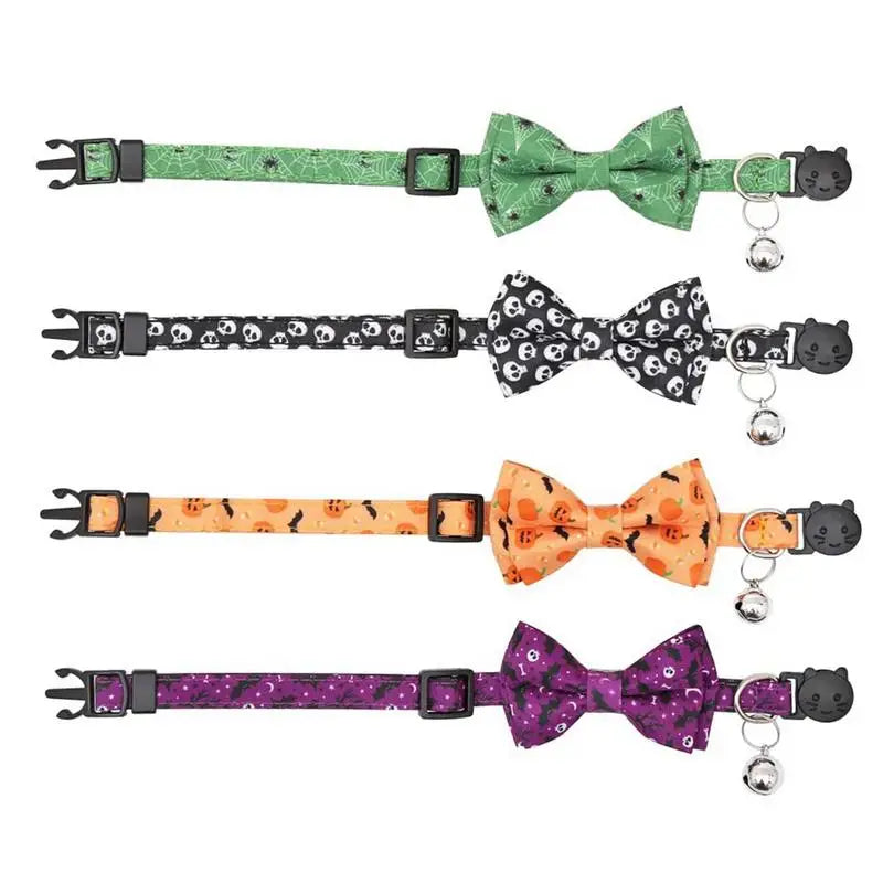 Dog Collar With Bowtie Halloween Removeable Bow Tie With Ringing Bell Dogs Cats Costumes Accessories For Traveling Photography