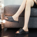 New EVA Women's Slippers Cute Bear Decoration Soft Bathroom Slippers Lithe Thin Non-slip Flat Slippers Home Use