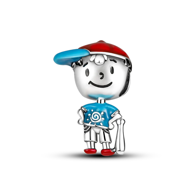 925 Sterling Silver Boy Girl and Heart Shape Pendant Charm Couple Lovers Bead Fit Pandora Original Bracelet DIY Jewelry Making