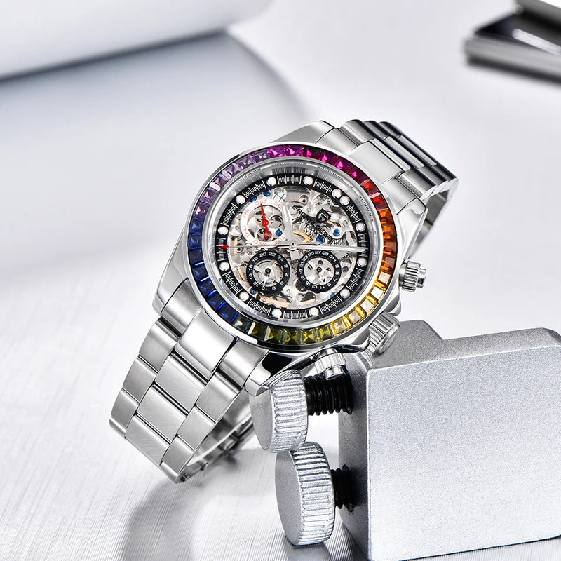 PAGANI DESIGN Top Super Brand Mechanical Automatic Watch Men's Ceramic bezel Rainbow Business Waterproof Watch Relogio Masculino