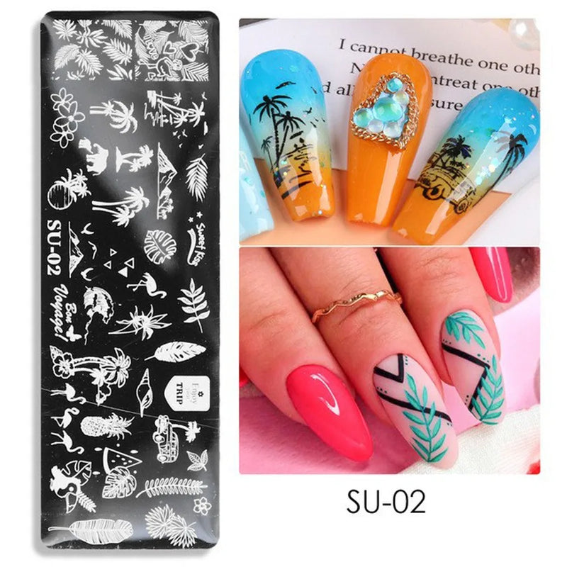 Christmas Nail Stamping Plates Cute Penguins Bear Winter Decor Deer Snowflakes Nail Stencils Printing Templates