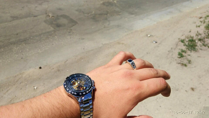 Winner Classic Series Golden Movement Steel Mens Skeleton Man Wrist Watch Mechanical Top Brand Luxury Fashion Automatic Watches